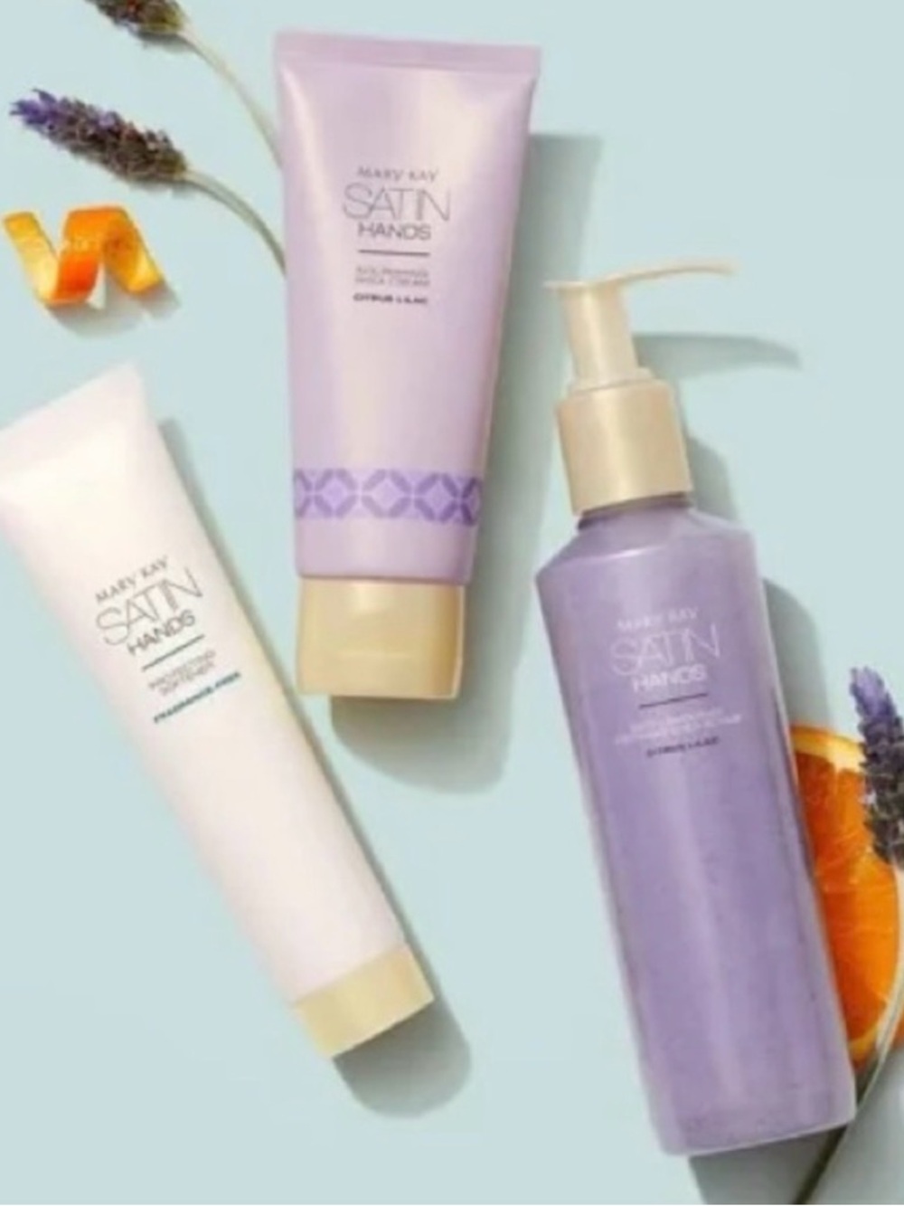 Mary Kay Satin Hands Citrus Lilac Set